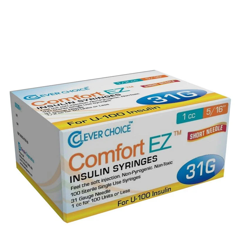Clever Choice Comfort EZ Low Dead Space Insulin Syringe 31G 5/16 Inch by Simple Diagnostics product image - view 3
