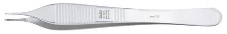 Tissue Forceps Miltex® Adson 4-3/4 Inch Length OR / Surgical Grade German Stainless Steel NonSterile NonLocking Thumb Handle Straight Delicate, Cross Serrated Tips with 1 X 2 Teeth
