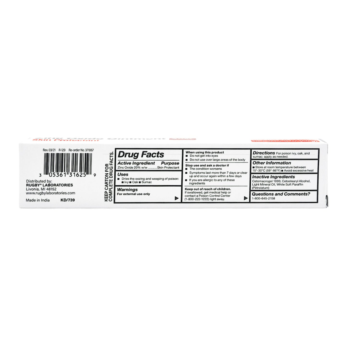 Skin Protectant Rugby® 2 oz. Tube Scented Ointment