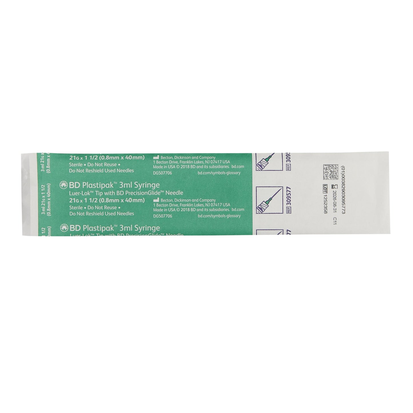 PrecisionGlide™ Syringe with Hypodermic Needle, 21 Gauge, 1-1/2 Inch Needle Length