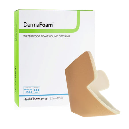 DermaRite 00293E DermaFoam Nonadhesive without Border Foam Dressing, Heel/Elbow
