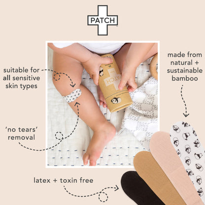 Patch™ Kids (Panda Design) Adhesive Strip with Coconut Oil, 3/4 x 3 Inch