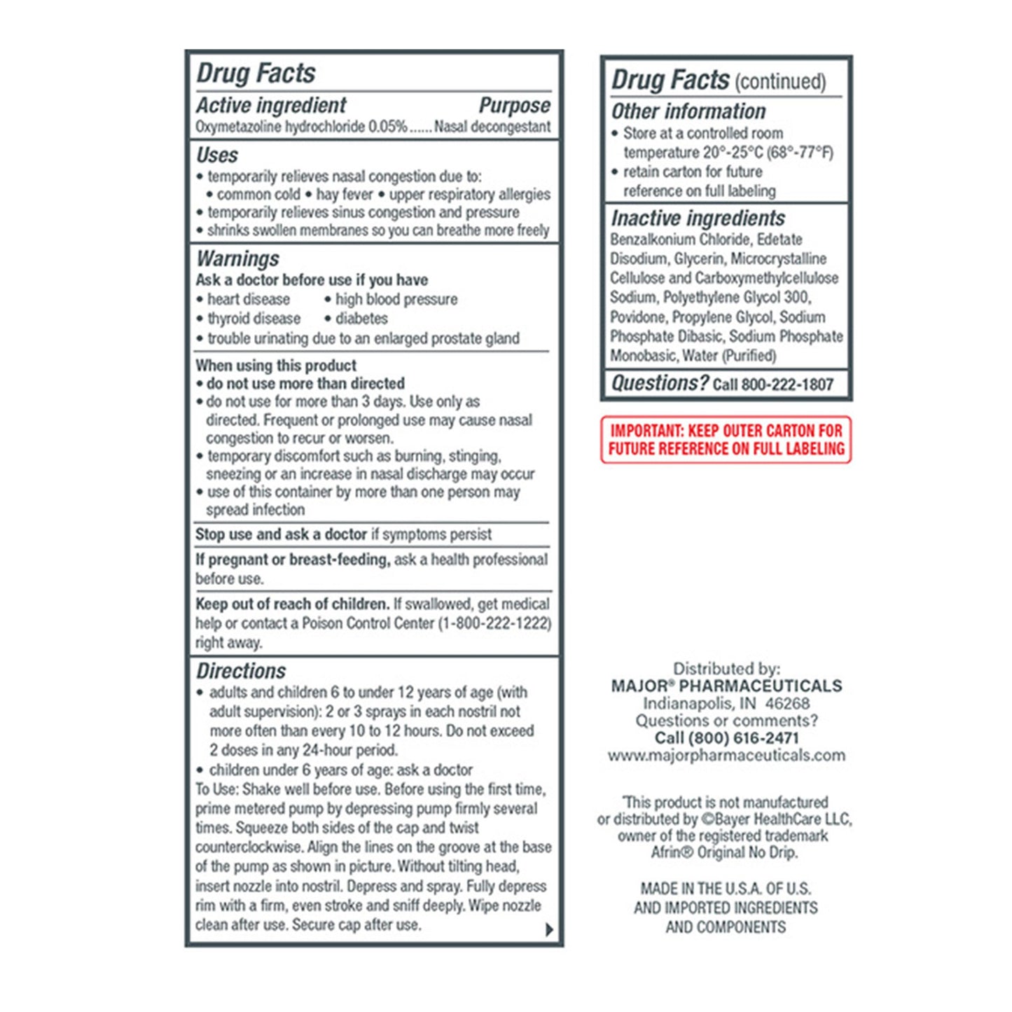 Sinus Relief 0.05% Strength Nasal Spray 30 mL