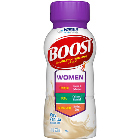 Nestle Healthcare Nutrition 41679473733 Boost Women Vanilla Balanced Nutritional Drink, 8 oz. Bottle
