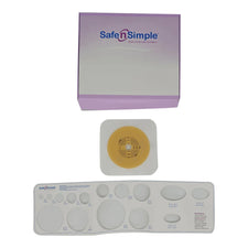 Ostomy Barrier Trim to Fit, Extended Wear Adhesive Tape Collar 57 mm Flange Red Code System Up to 1-3/4 Inch Opening 5 X 5 Inch