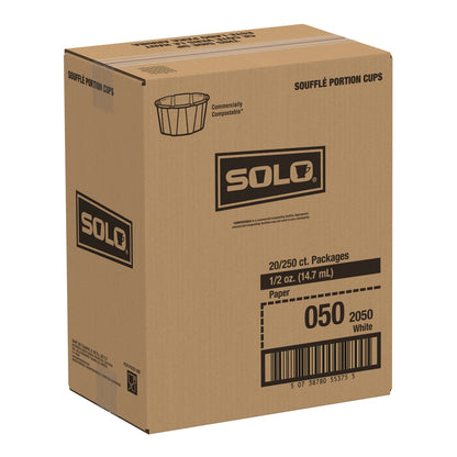 Solo Paper Souffle Cup, White, 0.5-ounce capacity
