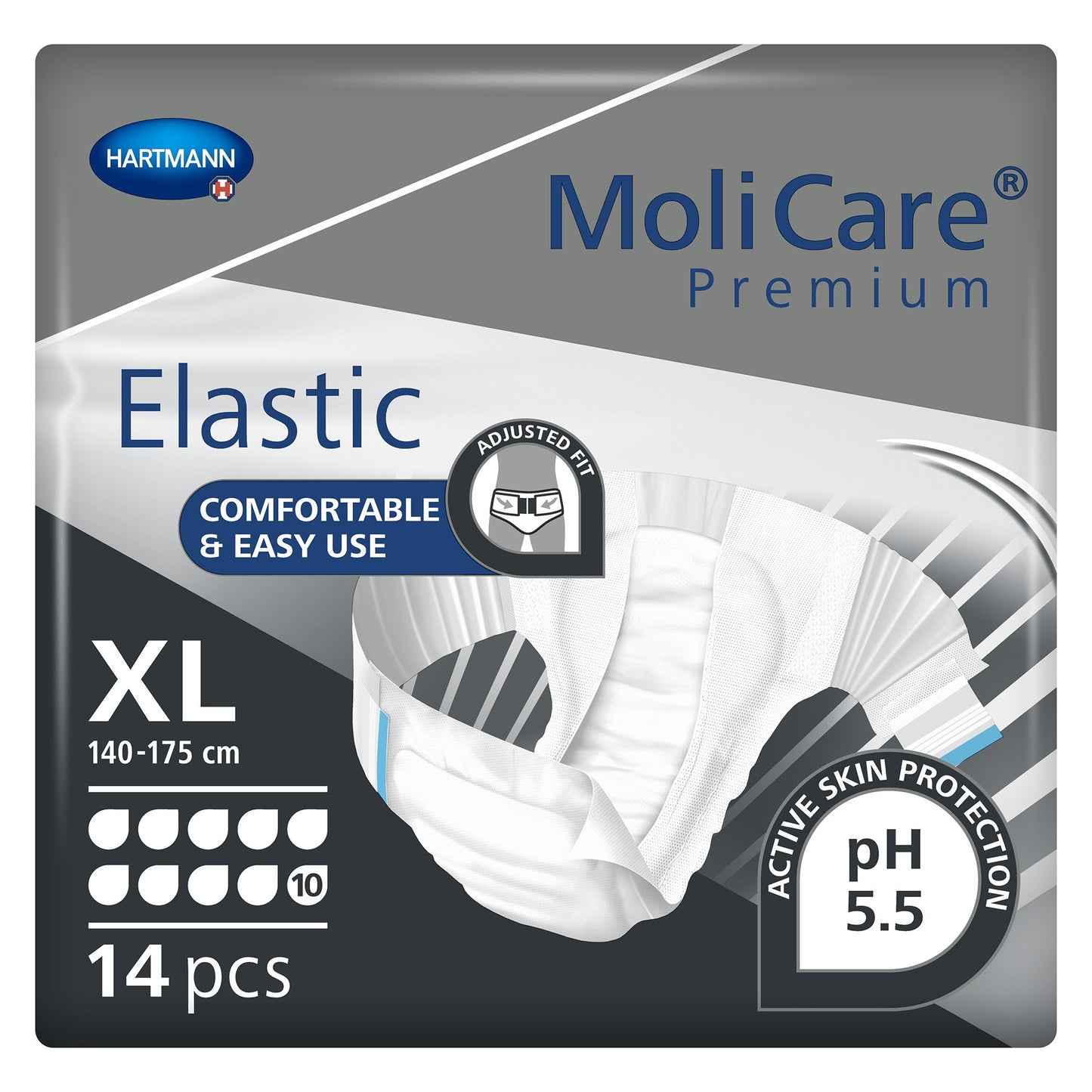 MoliCare® Premium Elastic 10 Drop Absorbency Incontinence Briefs, X-Large