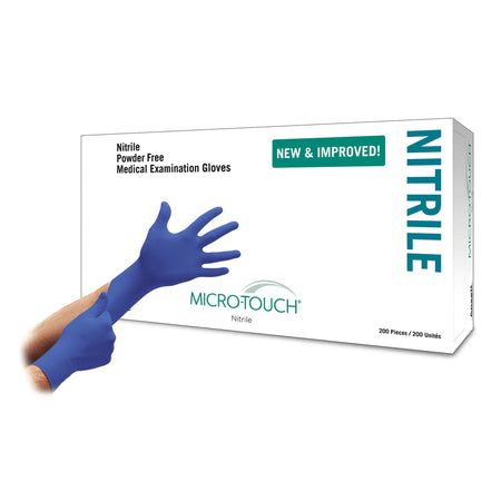 Ansell 6034300 Micro-Touch Nitrile Exam Glove, Extra Small, Blue