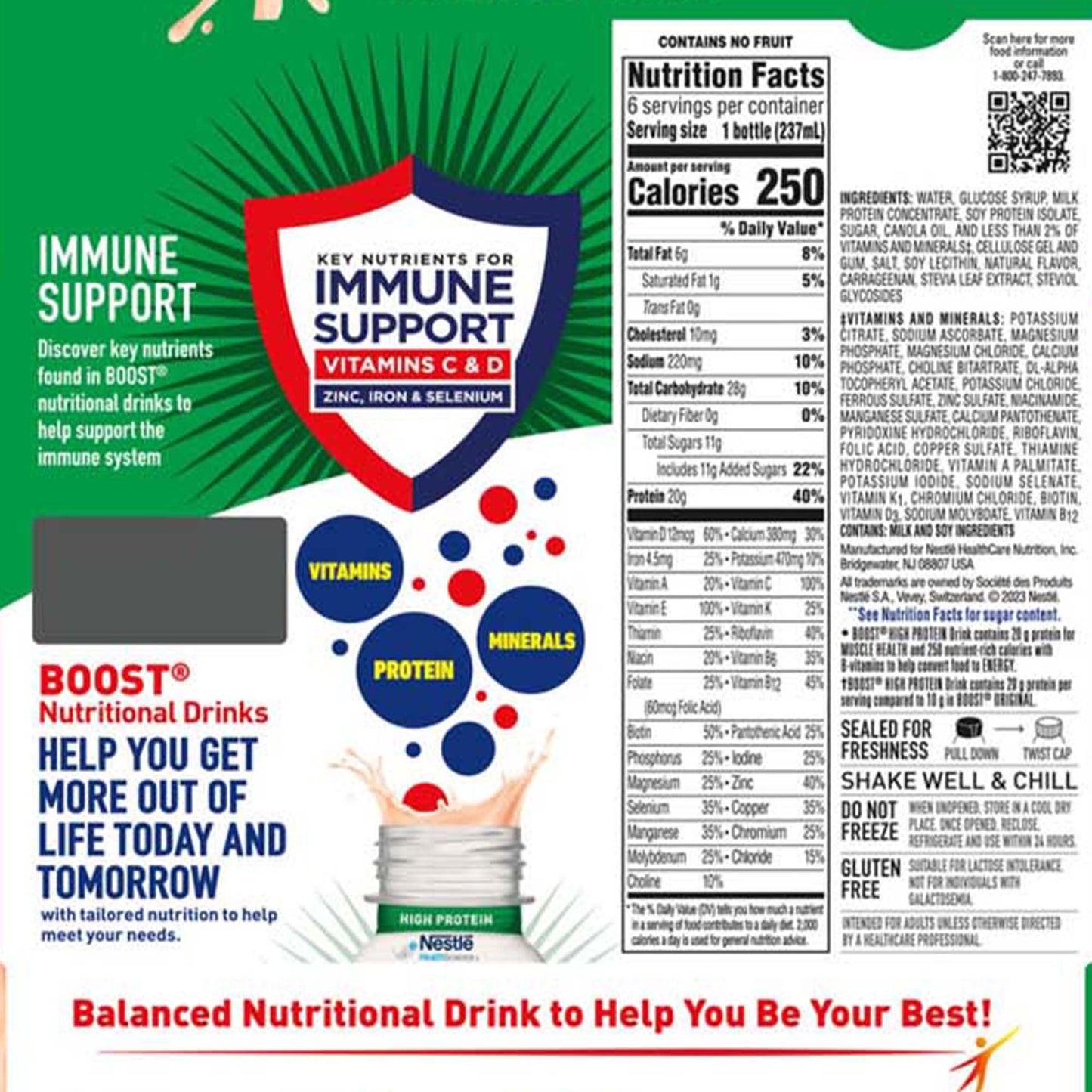 Boost® High Protein Strawberry Complete Nutritional Drink, 8-ounce bottle