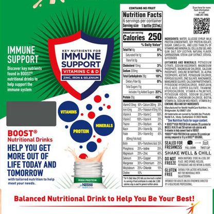 Boost® High Protein Strawberry Complete Nutritional Drink, 8-ounce bottle