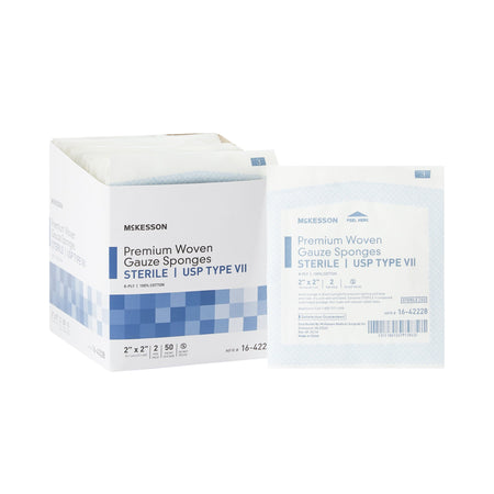 McKesson 16-42228 Sterile USP Type VII Gauze Sponge, 2 x 2 Inch, 8-Ply
