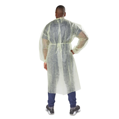 McKesson Nonrated Isolation Gowns, Yellow, One Size Fits Most