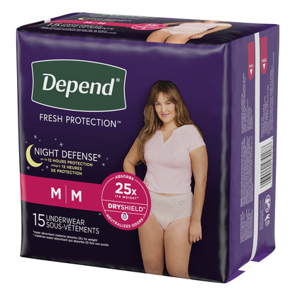 Depend® Night Defense® Women's Absorbent Underwear, Medium