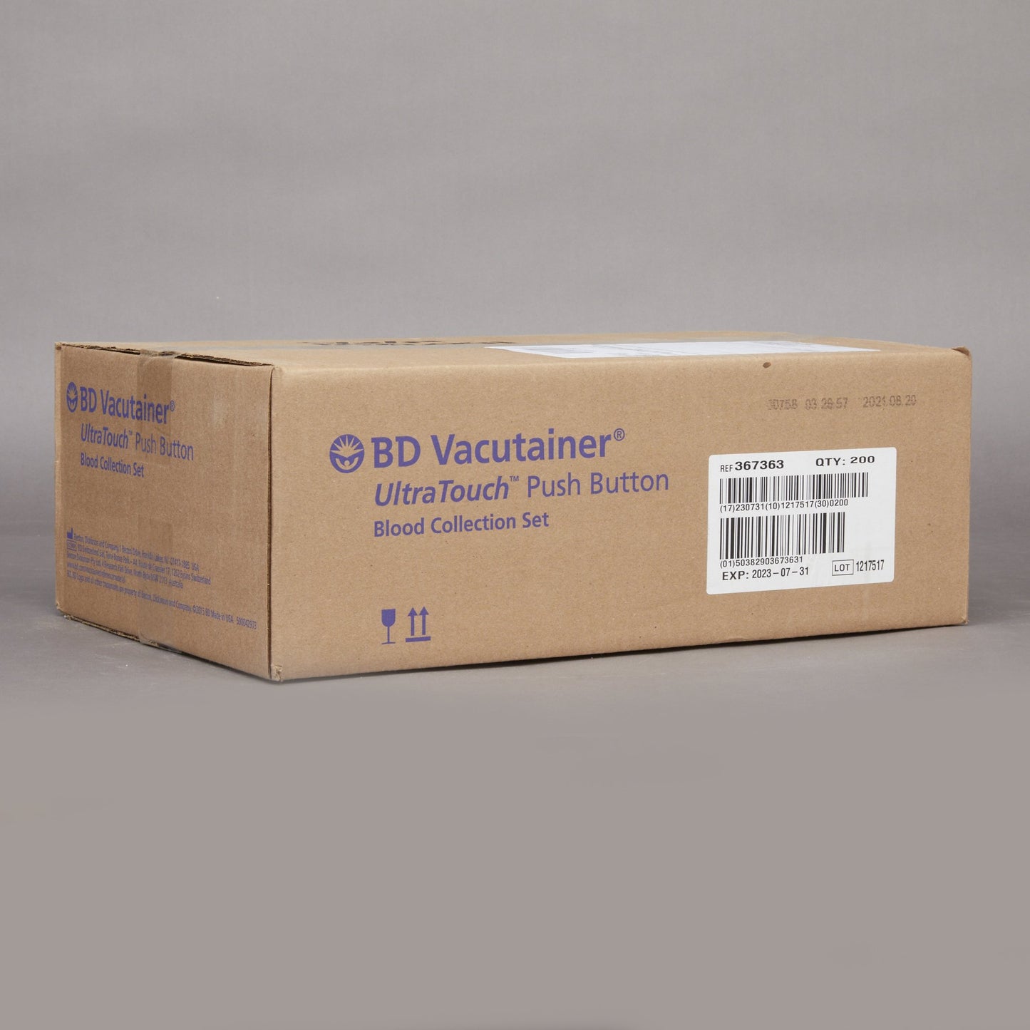 BD Vacutainer® UltraTouch™ Push Button Blood Collection Set 25 Gauge 3/4 Inch Needle Length Safety Needle 12 Inch Tubing Sterile