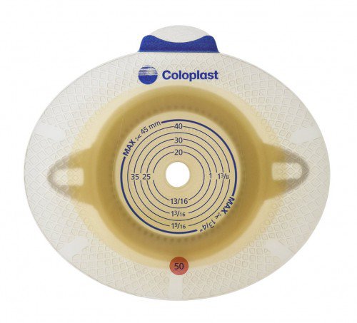 SenSura® Click Xpro Flat Ostomy Barrier, 35 mm Stoma Opening, Red Color Match