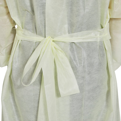 McKesson AAMI Level 2 Isolation Gown, Tie Neck Style, Extra Large, Yellow