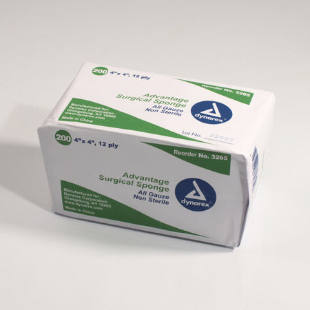Dynarex 3265 Advantage Gauze Sponge, 4 x 4 Inch, 12-Ply