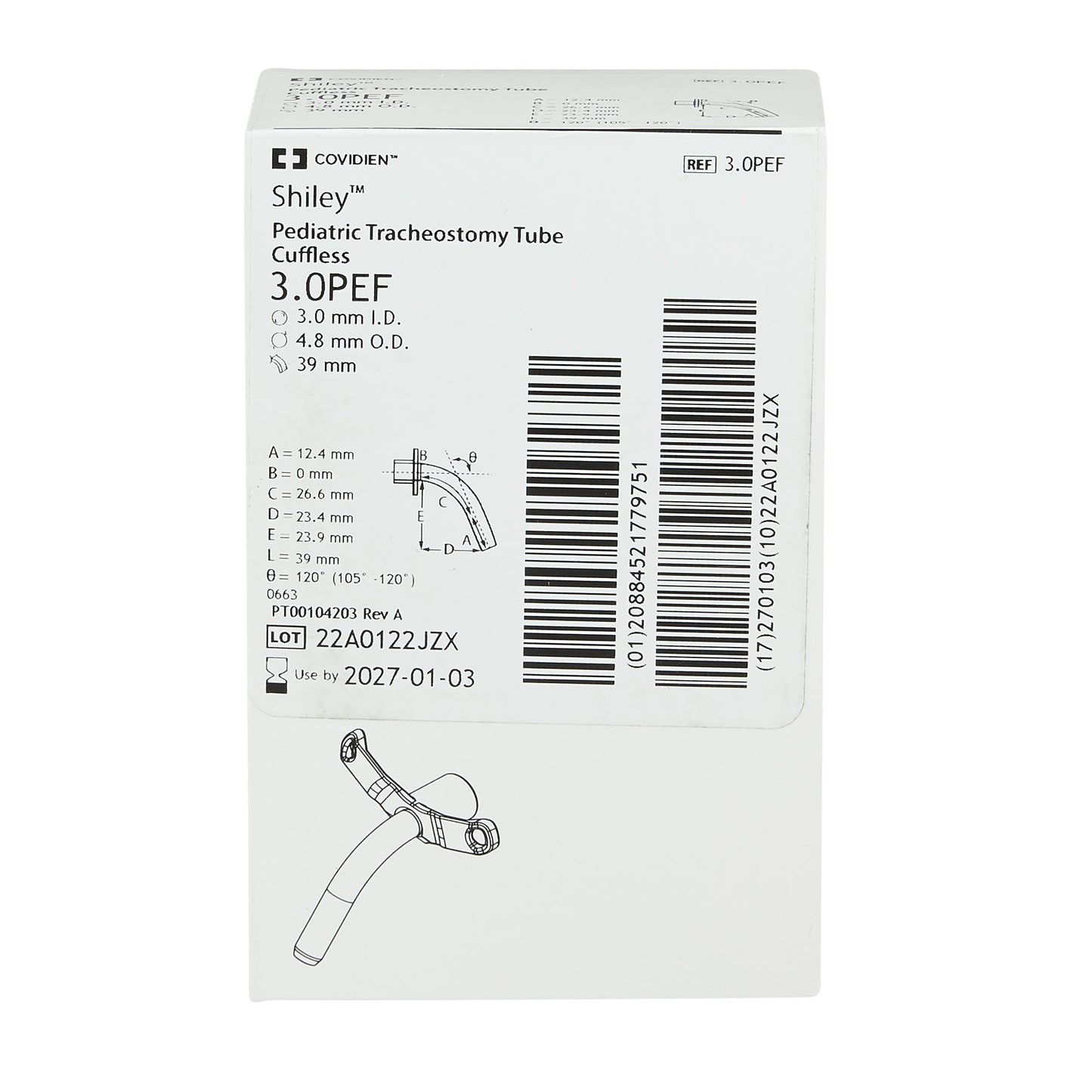 Shiley Pediatric Uncuffed Fenestrated Tracheostomy Tube | Medtronic 3.0PEF