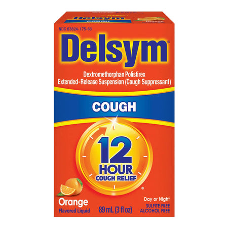 Reckitt Benckiser 63824017563 Delsym 12 Hour Cough Relief, Orange Flavor