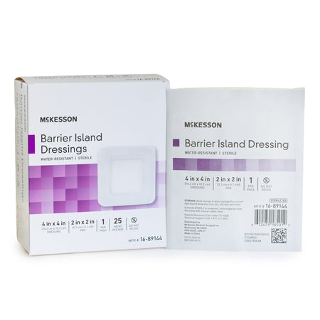 McKesson 16-89144 Composite Barrier Island Dressing, 4 x 4 Inch
