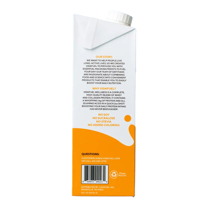 Vidafuel Wellness Protein Drink with Collagen and Whey, Orange Burst Flavor
