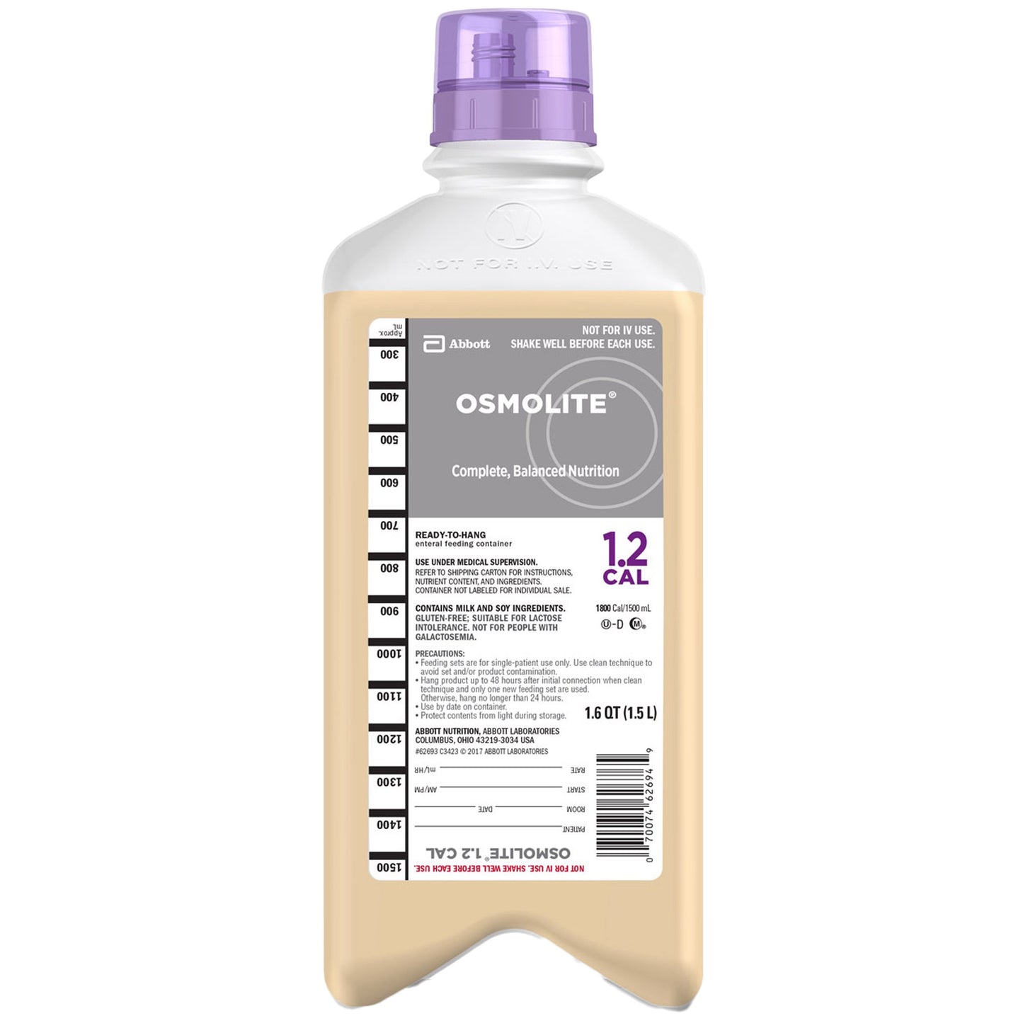 Osmolite® 1.2 Cal Tube Feeding Formula, 1.5 Liter Bottle