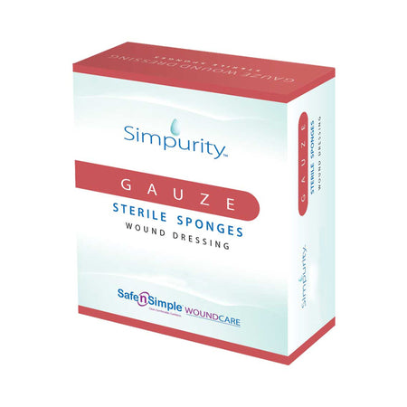 Safe N Simple 1138016 Simpurity Sterile Gauze Sponge, 6 x 6-3/4 Inch, 12-Ply