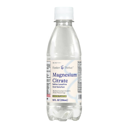 McKesson 70677111101 Foster & Thrive Magnesium Citrate Laxative, Lemon Flavor, 10-ounce bottle