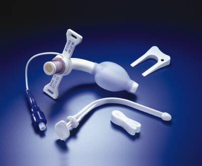 ICU Medical 750180 Bivona Mid-Range Aire-Cuf Tracheostomy Tube, Size 8