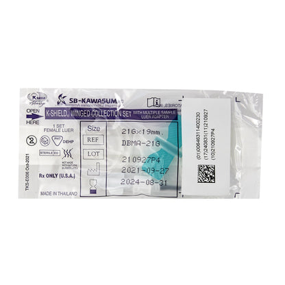 K-Shield® Advantage Blood Collection Set, 21 Gauge, ¾-inch needle length