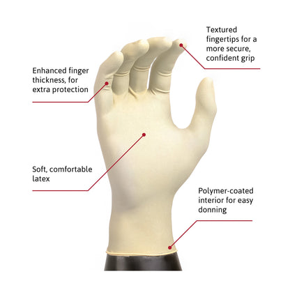 Diamond Grip™ Latex Exam Glove, Medium, White