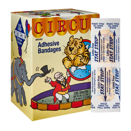 Dukal 15600 American White Cross Stat Strip Circus Kid Design Adhesive Strip