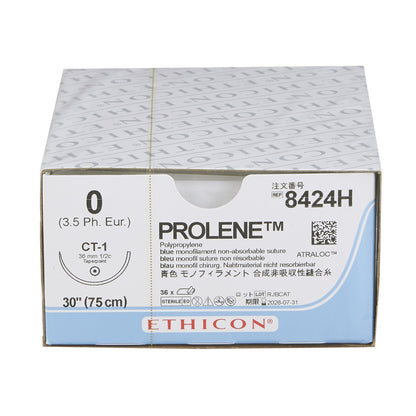 Ethicon Nonabsorbable Suture with Needle Prolene™ Polypropylene CT-1 1/2 Circle Taper Point Needle Size 0 Monofilament