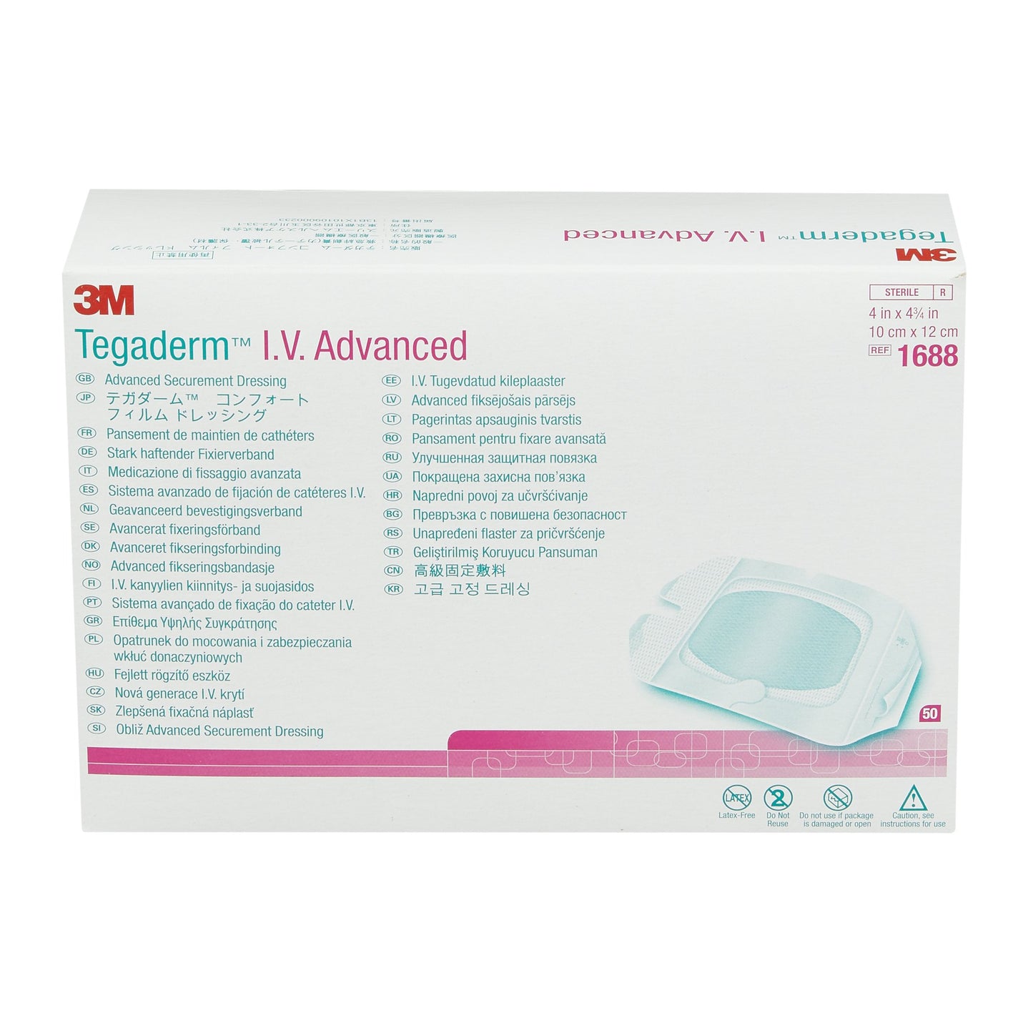 3M™ Tegaderm™ IV Advanced Securement Dressing, 4 x 4¾ Inch