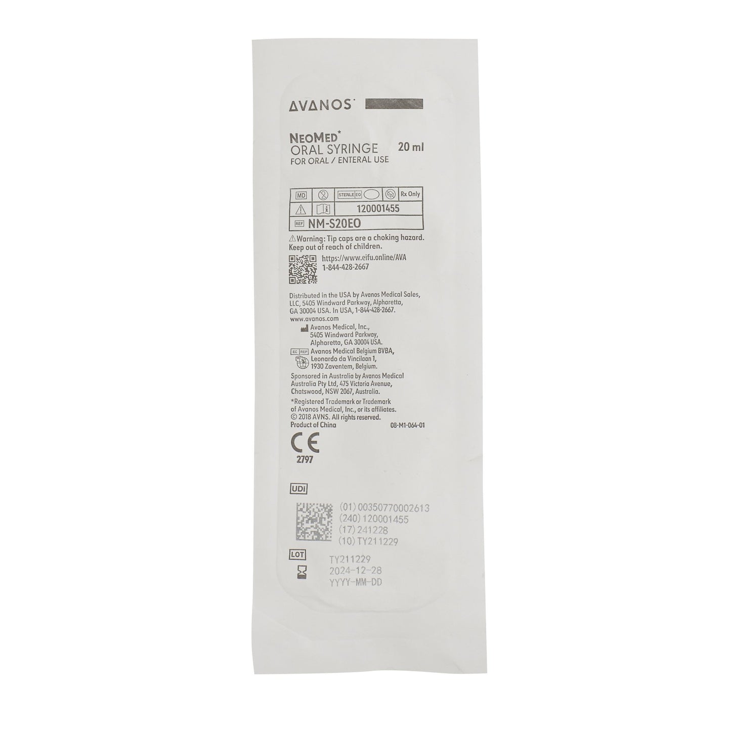 Enteral / Oral Syringe NeoMed® 20 mL Oral Tip Without Safety