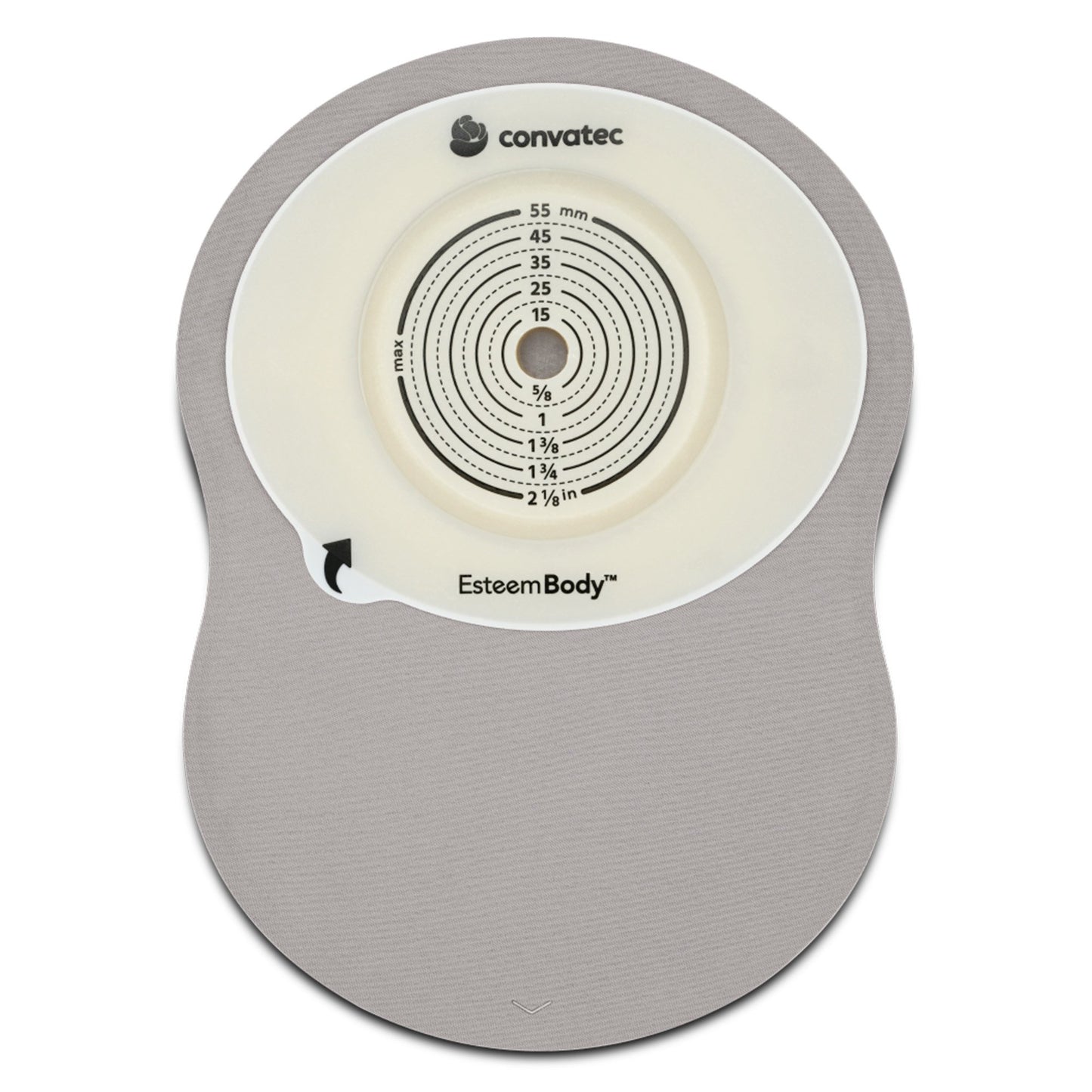 Ostomy Pouch Esteem Body™ One-Piece System 9 Inch Length Convex, Trim To Fit 10 to 35 mm Stoma Closed End