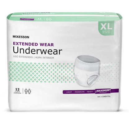 McKesson Extended Wear Maximum Absorbency Underwear, Extra Large