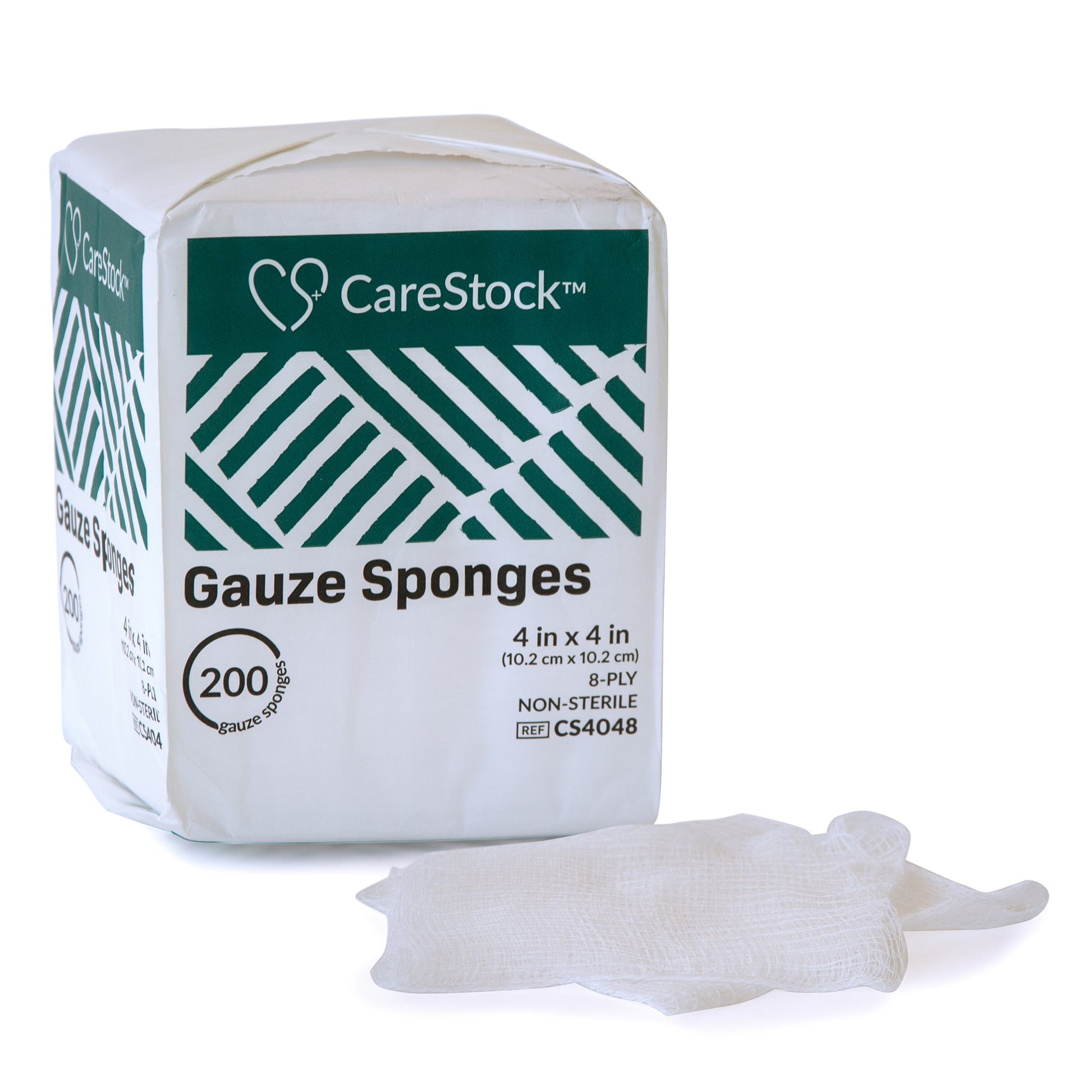 CareStock Gauze Sponge, 4 x 4 in. 8-Ply, Medical-Grade Cotton Wound Dressing by CareStock product image