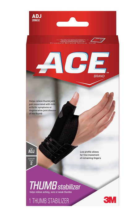 3M 209632 Ace Thumb Stabilizer, Breathable, Adjustable, Black
