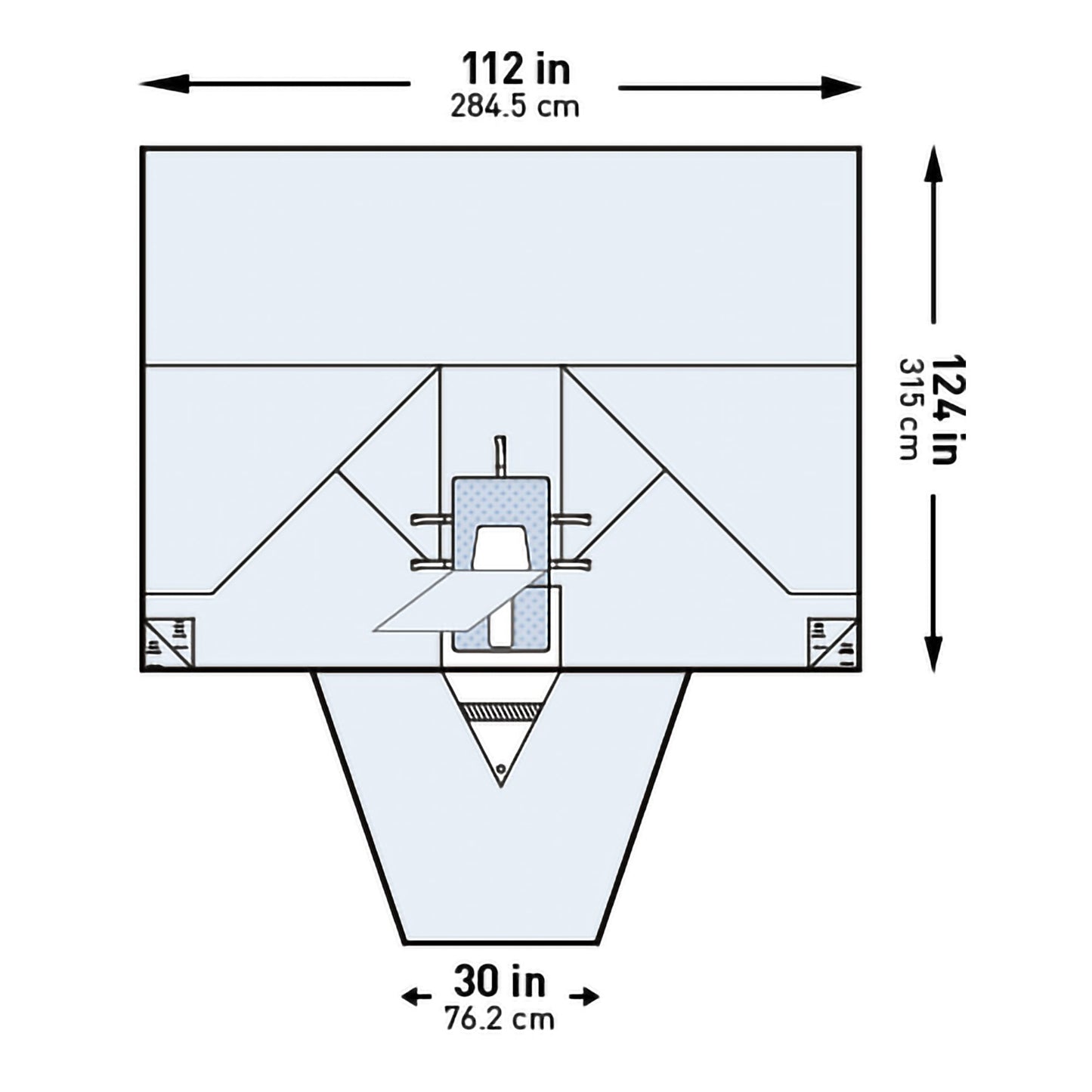 McKesson Sterile LAVH Laparotomy Drape, 112 x 30 x 124 Inch