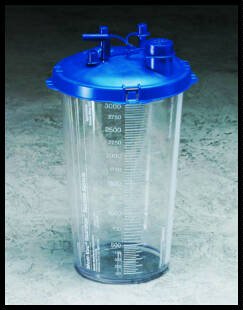Cardinal 65651-220 Medi-Vac Guardian Suction Canister, 2000 mL