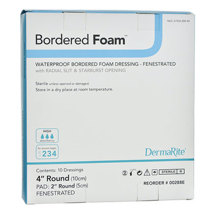 BorderedFoam® Adhesive with Border Foam Dressing, 4-Inch Round