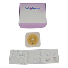Ostomy Barrier Safe n Simple™ Trim to Fit, Standard Wear Flexible Tape 70 mm Flange Up to 2-1/4 Inch Opening 5 X 5 Inch