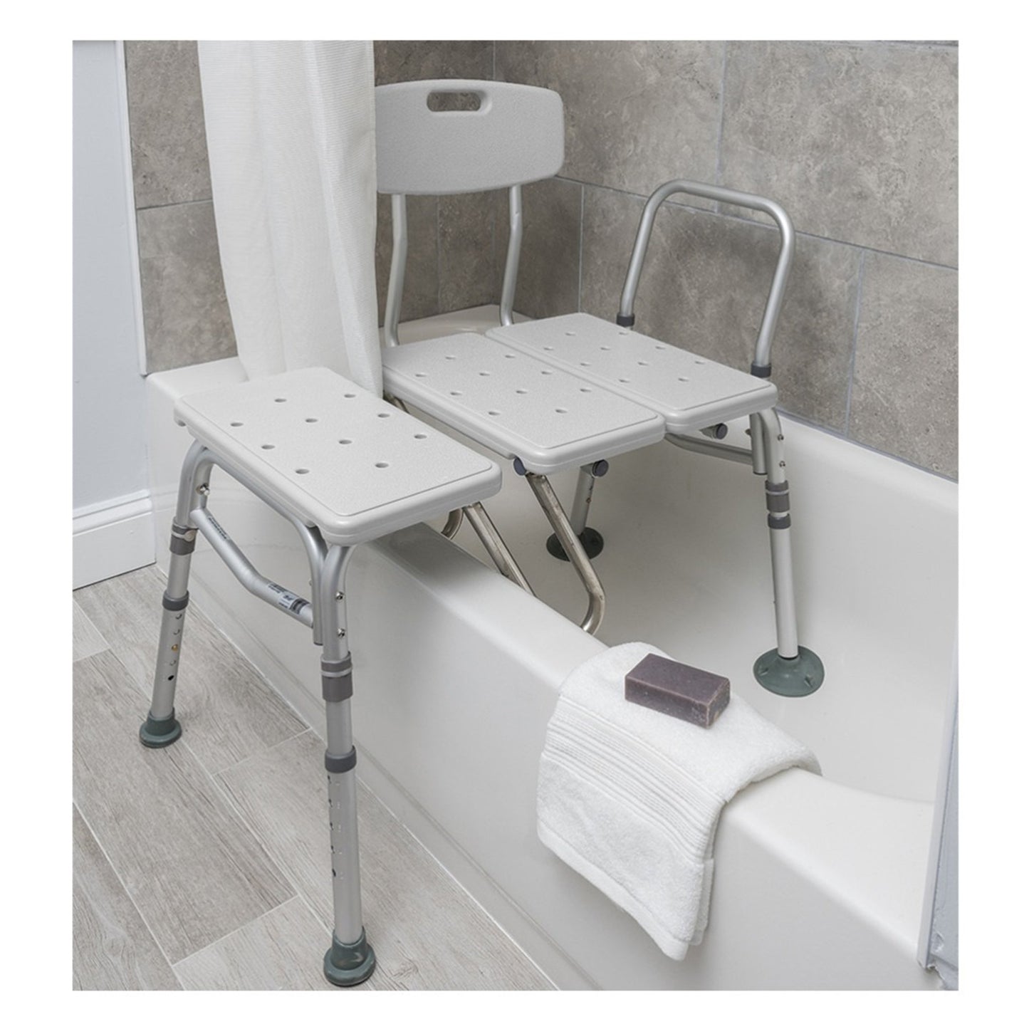 Splash Defense™ Knocked Down Bath Transfer Bench, 17½ – 22½ Seat Height
