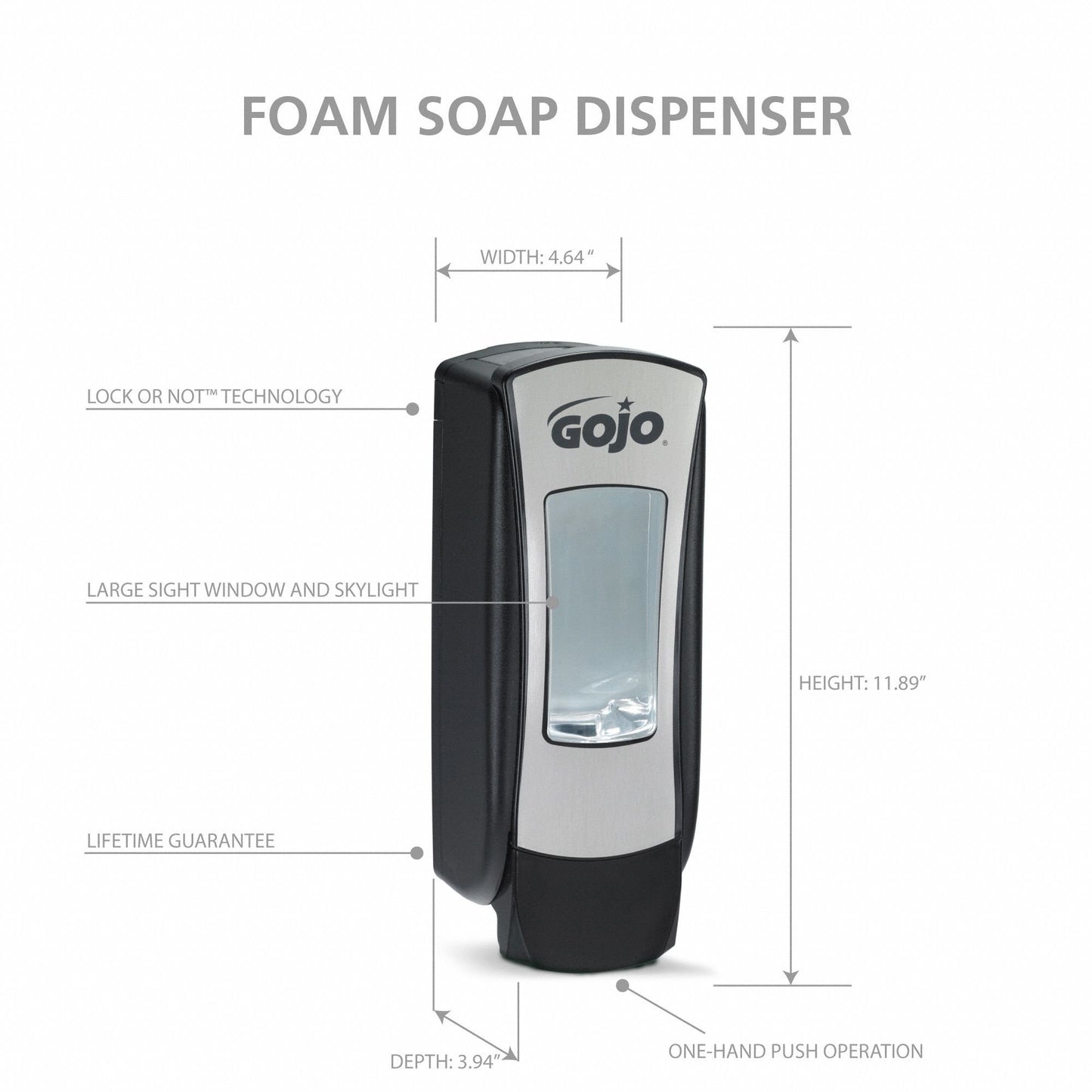 GOJO® ADX-12™ Wall Mounted Manual Foam Soap Dispenser