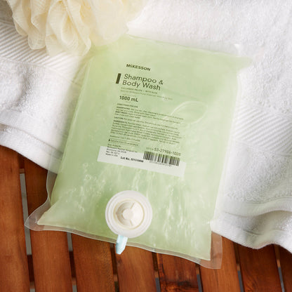 McKesson Shampoo and Body Wash Dispenser Refill Bag 1000 mL, Cucumber Melon