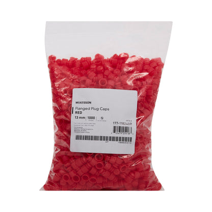 McKesson Tube Closure Flanged Plug Cap Red Polyethylene 1000 per Bag