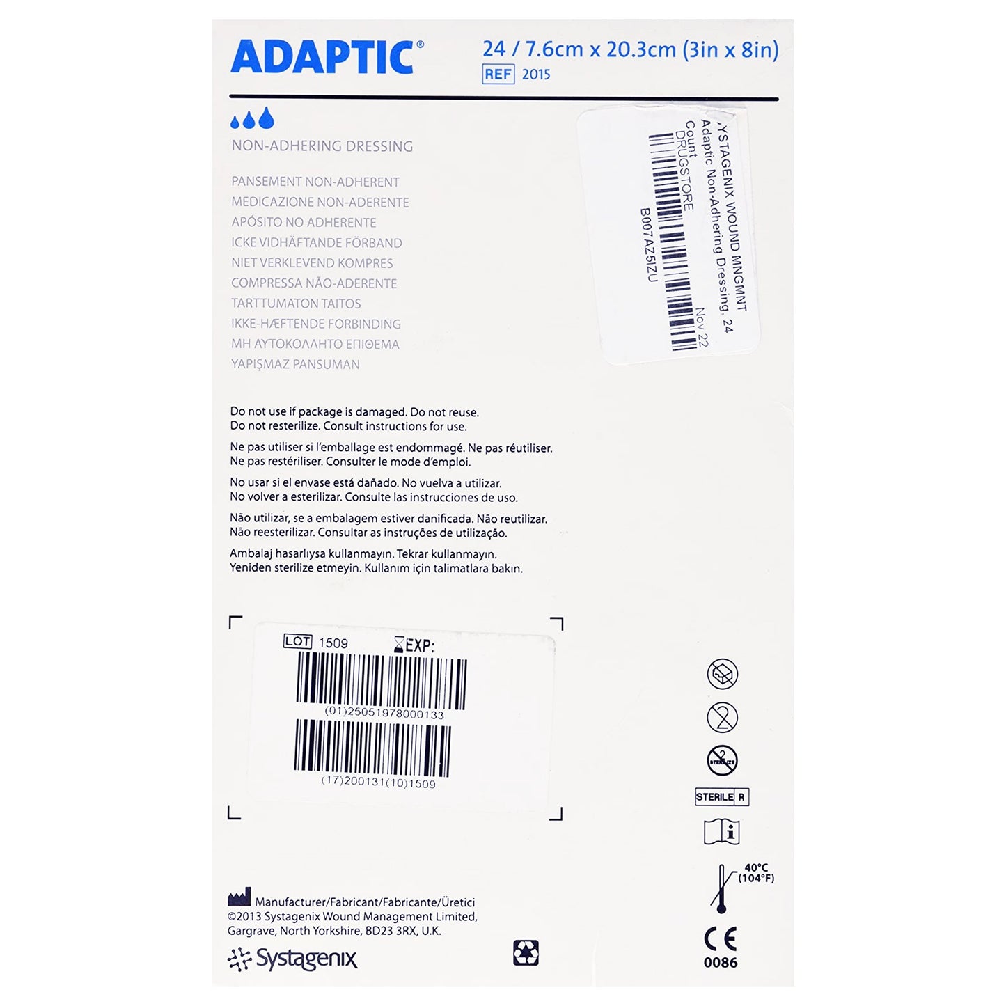 3M™ Adaptic™ Oil Emulsion Impregnated Dressing, 3 x 8 Inch