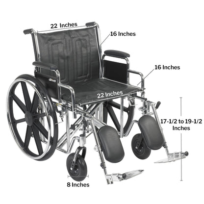 McKesson Bariatric Wheelchair, 22 Inch Seat Width