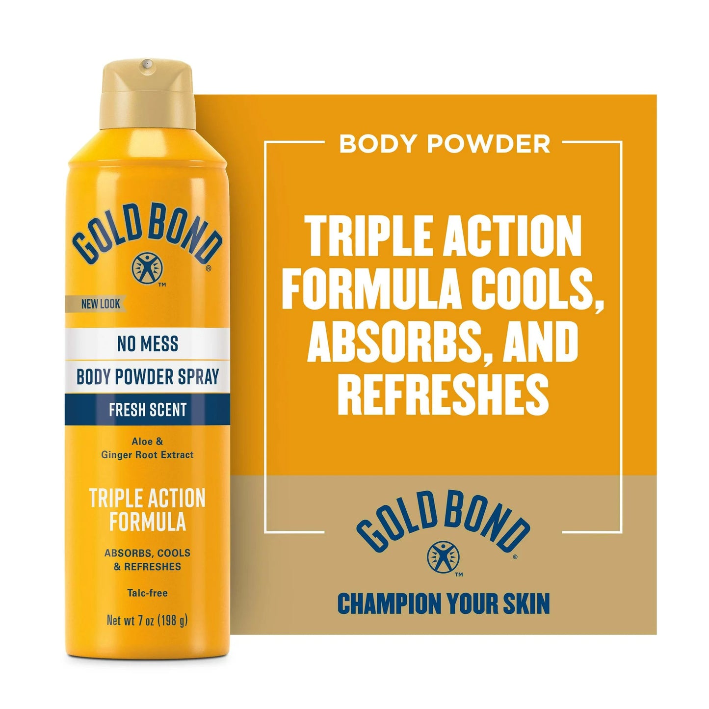 Gold Bond® No Mess Body Powder Spray, Fresh Scent, 7 oz.
